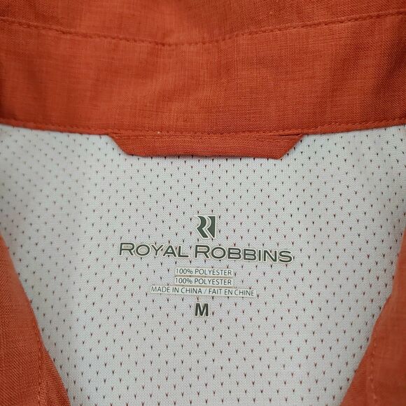 Royal Robbins Shirt Mens Medium Orange Button Up Short Sleeve Breathable Outdoor - Picture 11 of 12